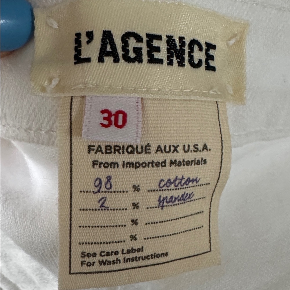 NWT L Agence Nadia Cropped White Jeans Size 30 - Picture 10 of 11